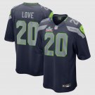 men's & kids Seattle Seahawks 20 Julian Love Jersey Navy 2026 Super Bowl LX Patch Limited Football