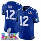 men's & kids Seattle Seahawks 12 Fan Jersey Royal 2026 Super Bowl LX Game Patch Limited Football