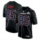 men's & youth New England Patriots 85 Hunter Henry Jersey Black 2026 Super Bowl LX Carbon Football