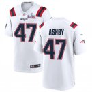 men's & kids New England Patriots 47 Julian Ashby Jersey White 2026 Super Bowl LX Patch Football