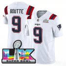 men's & kids New England Patriots 9 Kayshon Boutte Jersey White 2026 Super Bowl LX Patch Football