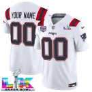 men's & kids New England Patriots 00 Custom name number Jersey White Super Bowl LX & USA 250' Patch