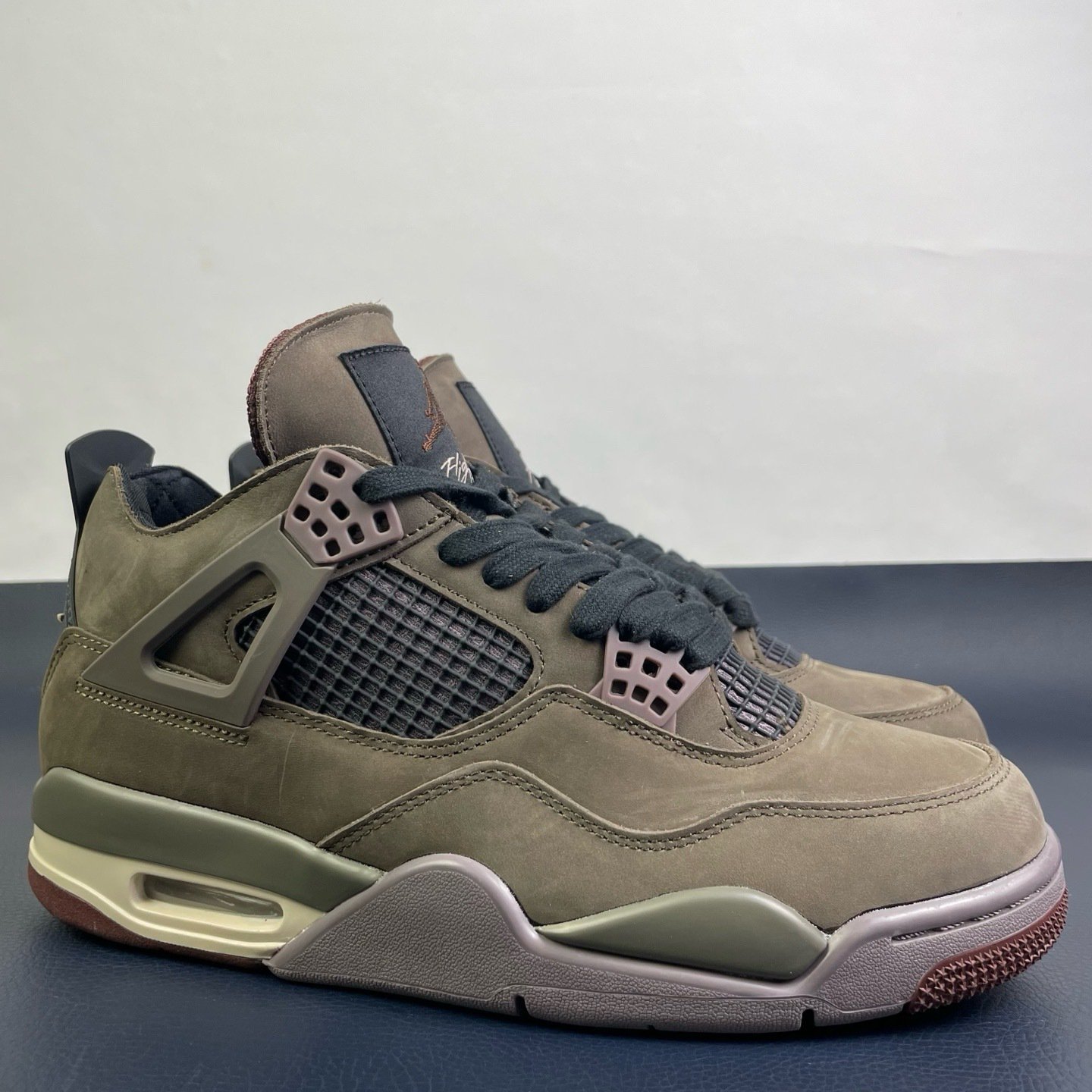 unisex UNDEFEATED &Atilde;� jumpman jordan four Retro basketball olive sneakers with shoes box