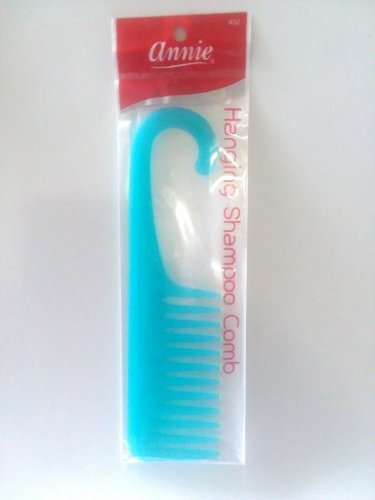 Annie Blue Hook Hanging, Wide-Spaced, Double Dipped Teeth, Shower, Shampoo, Comb