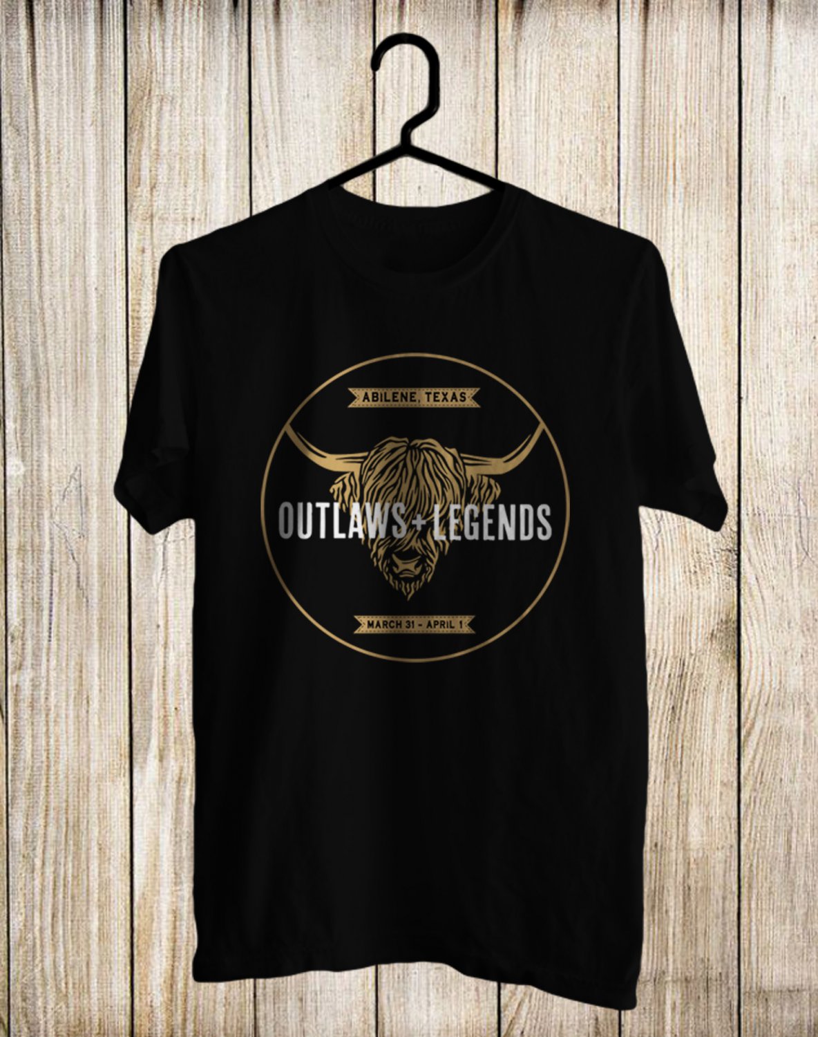 KIDS AND ADULT OUTLAW AND LEGENDS FESTIVAL 2023 FRONT BLACK TEE M02