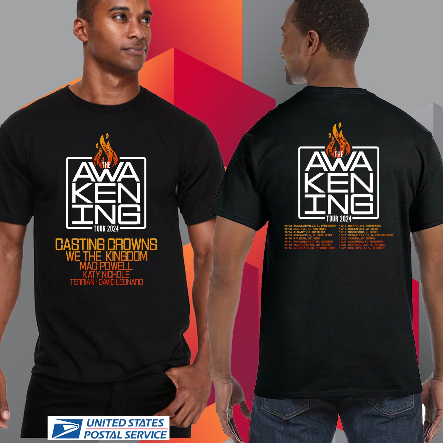 THE AWAKENING FALL TOUR 2024.THE AWAKENING TOUR.UNISEX BLACK TEE CS81
