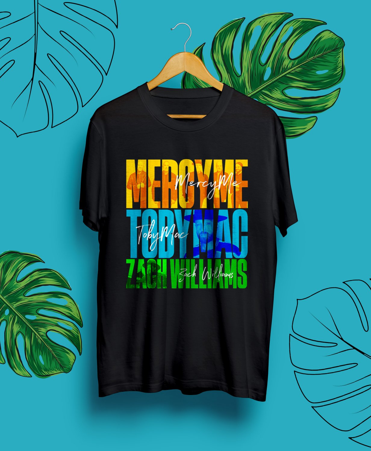 MERCY ME TOBY MAC ZACH WILLIAMS FALL TOUR 2024.TOBY MAC TOUR.UNISEX FRONT BLACK TEE CS81