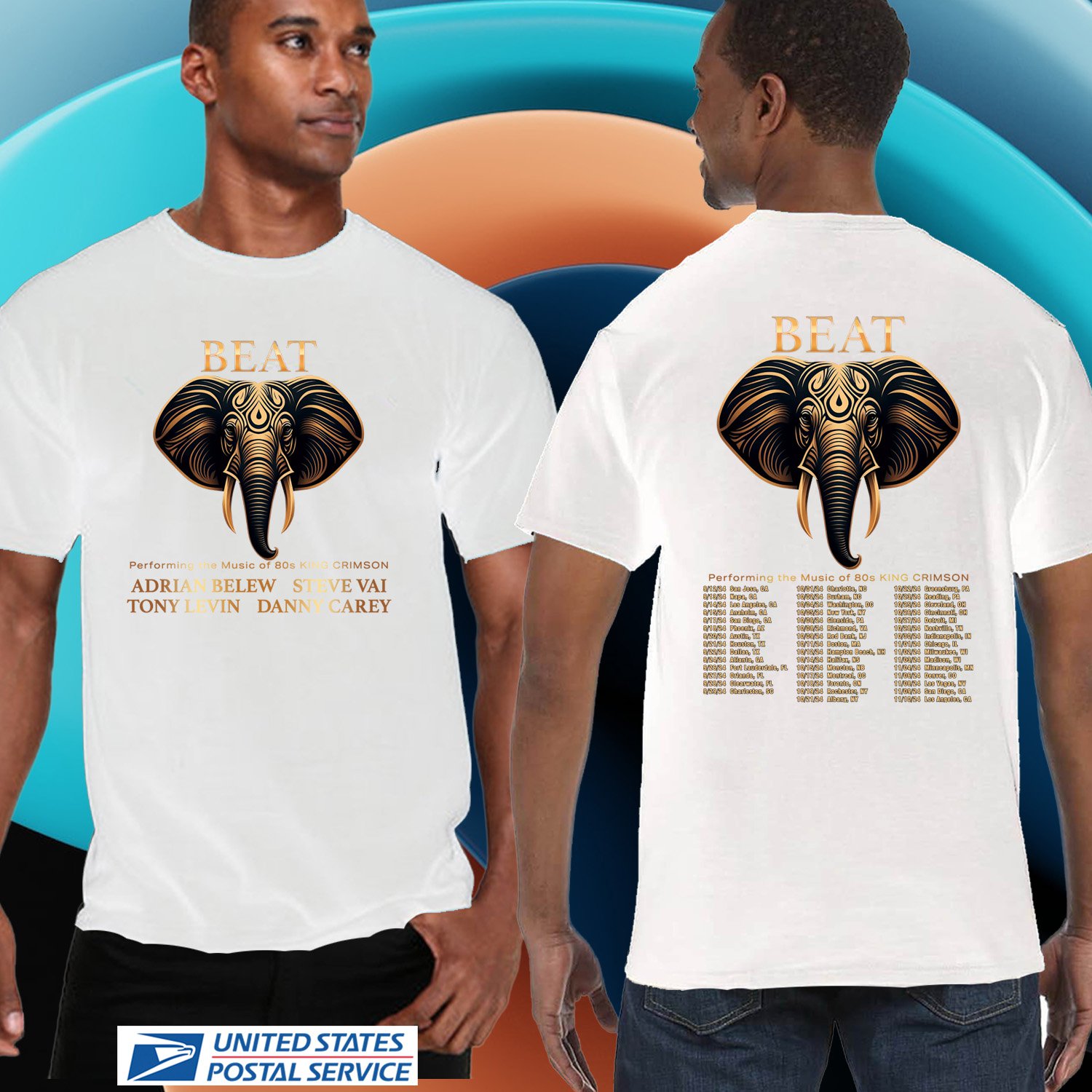 BEAT PERFORMING 80s KING CRIMSON TOUR 2024.BEAT TOUR.UNISEX WHITE TEE CS82