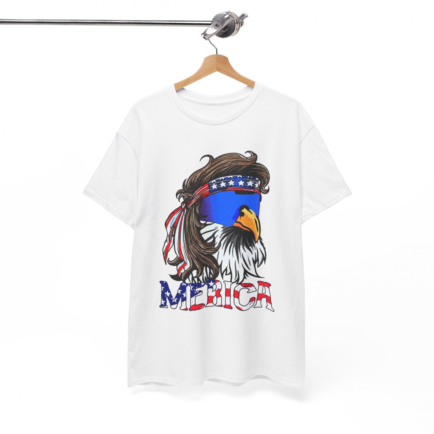 Eagle Merica Shirt, Merica Mullet Eagle Shirt, American Eagle, 4th of July Tshirt White