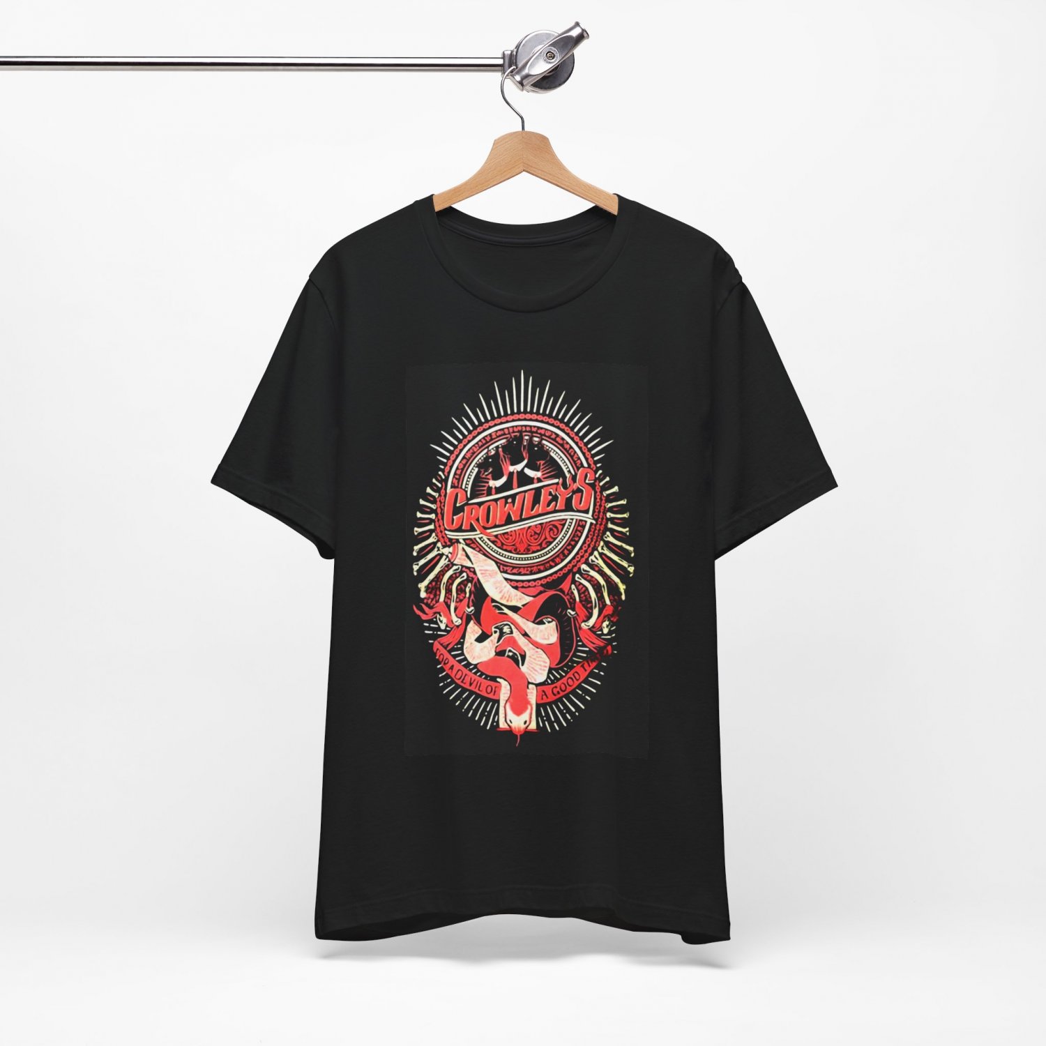Supernatural Shirt Crowley Shirt  Hand Screen Printed Supernatural T-Shirt Black