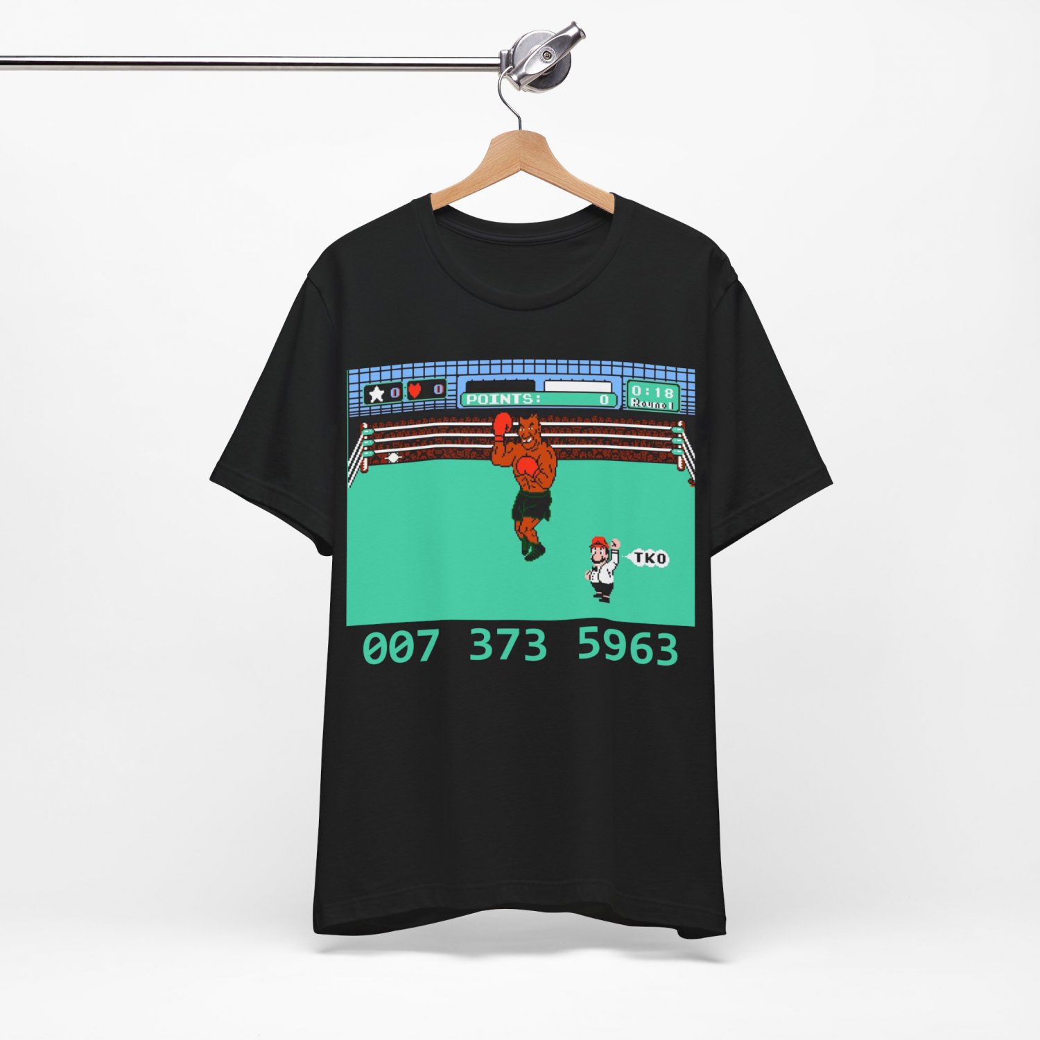 Mike Tyson's Punch-out Retro Video Game Final Code T Shirt Black