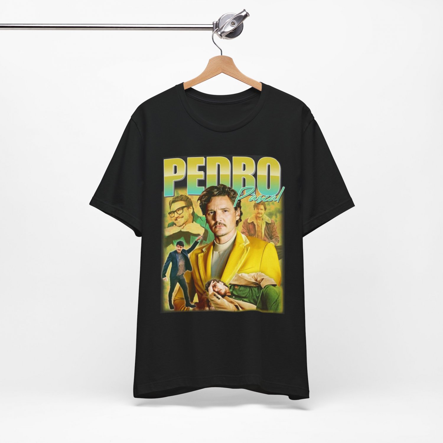Pedro Pascal Homage T-shirt Tee Top Movie Icon Retro Tshirt Black