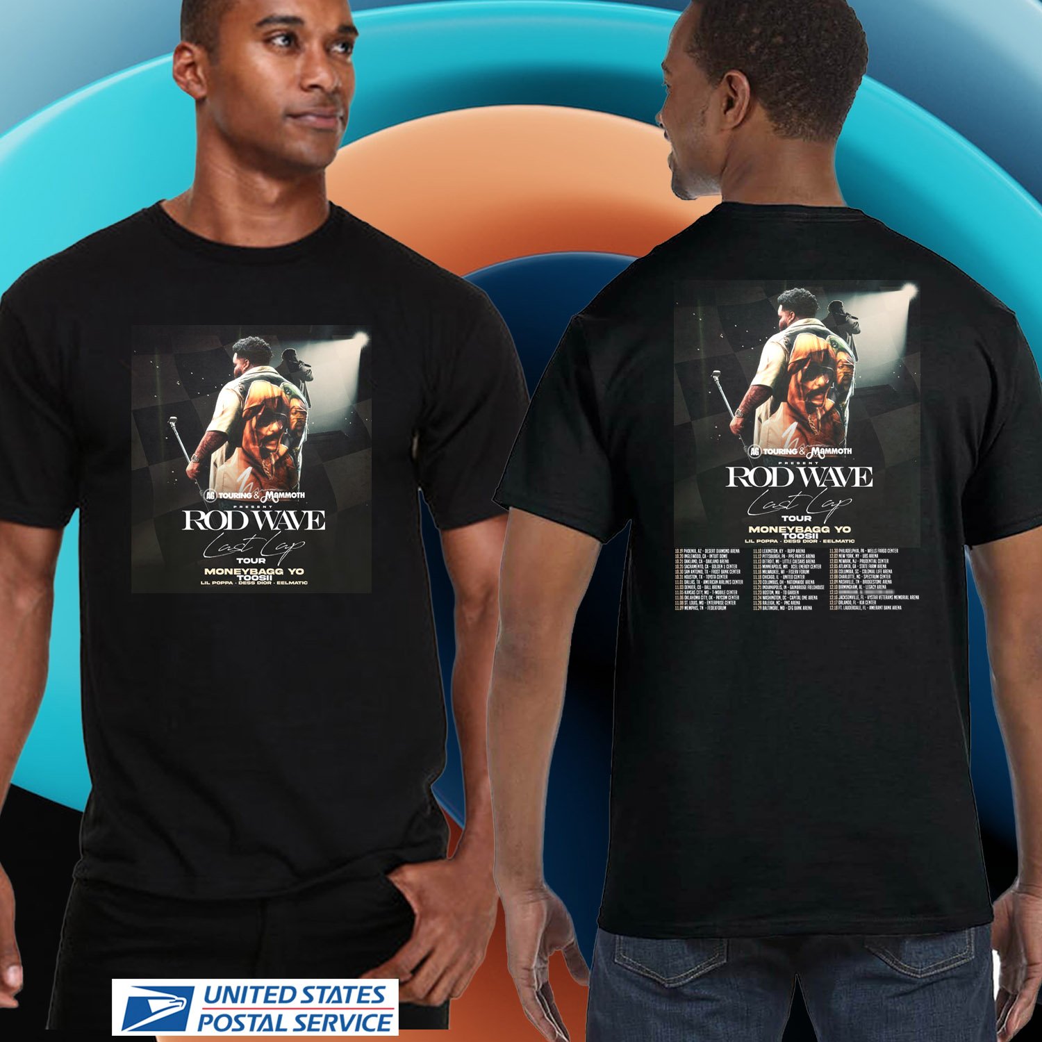 ROD WAVE LAST LAP N.AMERICA TOUR 2024. ROD WAVE TOUR. ROD WAVE. UNISEX BLACK TEE CS81