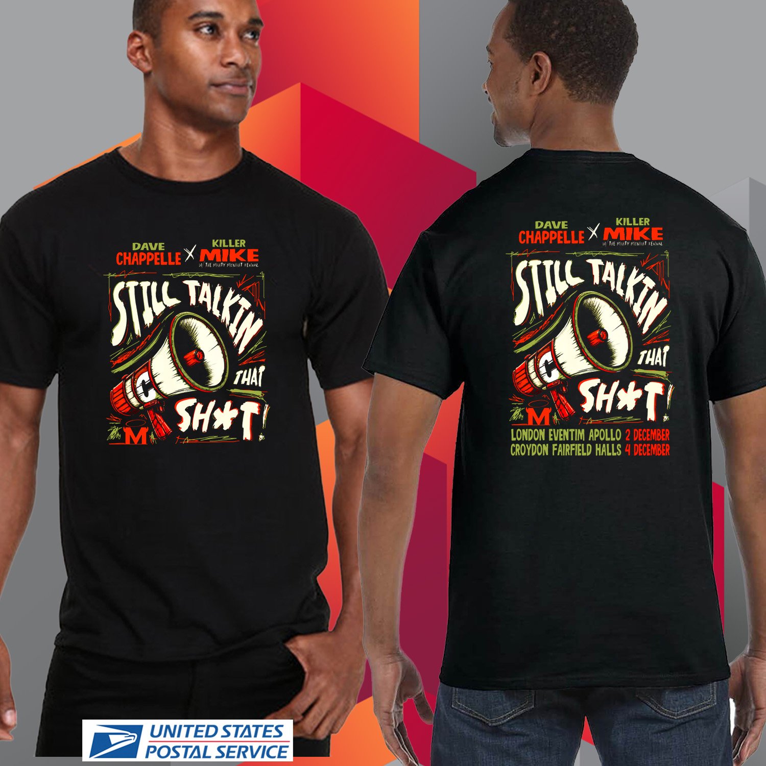 DAVE CHAPPELLE X KILLER MIKE STILLTALKINTHAT U.K. TOUR 2024. DAVE CHAPPELLE. UNISEX BLACK TEE CS81