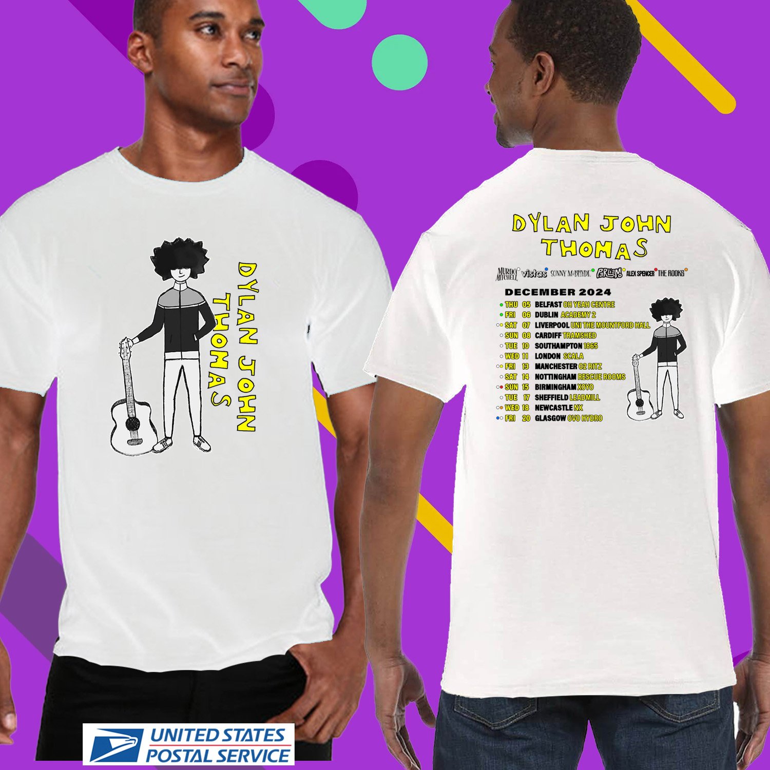 DYLAN JOHN THOMAS UNITED KINGDOM FALL TOUR 2024. DYLAN JOHN THOMAS. UNISEX WHITE TEE CS81