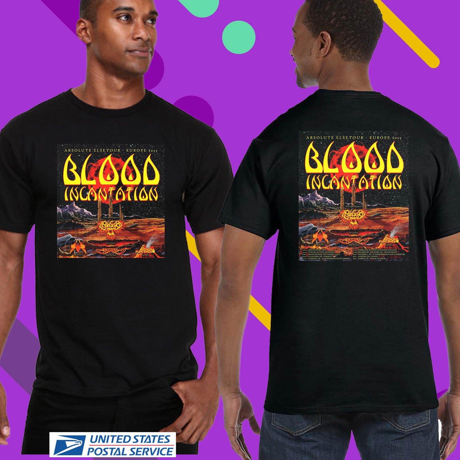 BLOOD INCANTATION ABSOLUTE ELSE EUROPE TOUR 2025. BLOOD INCANTATION. UNISEX BLACK TEE CS81