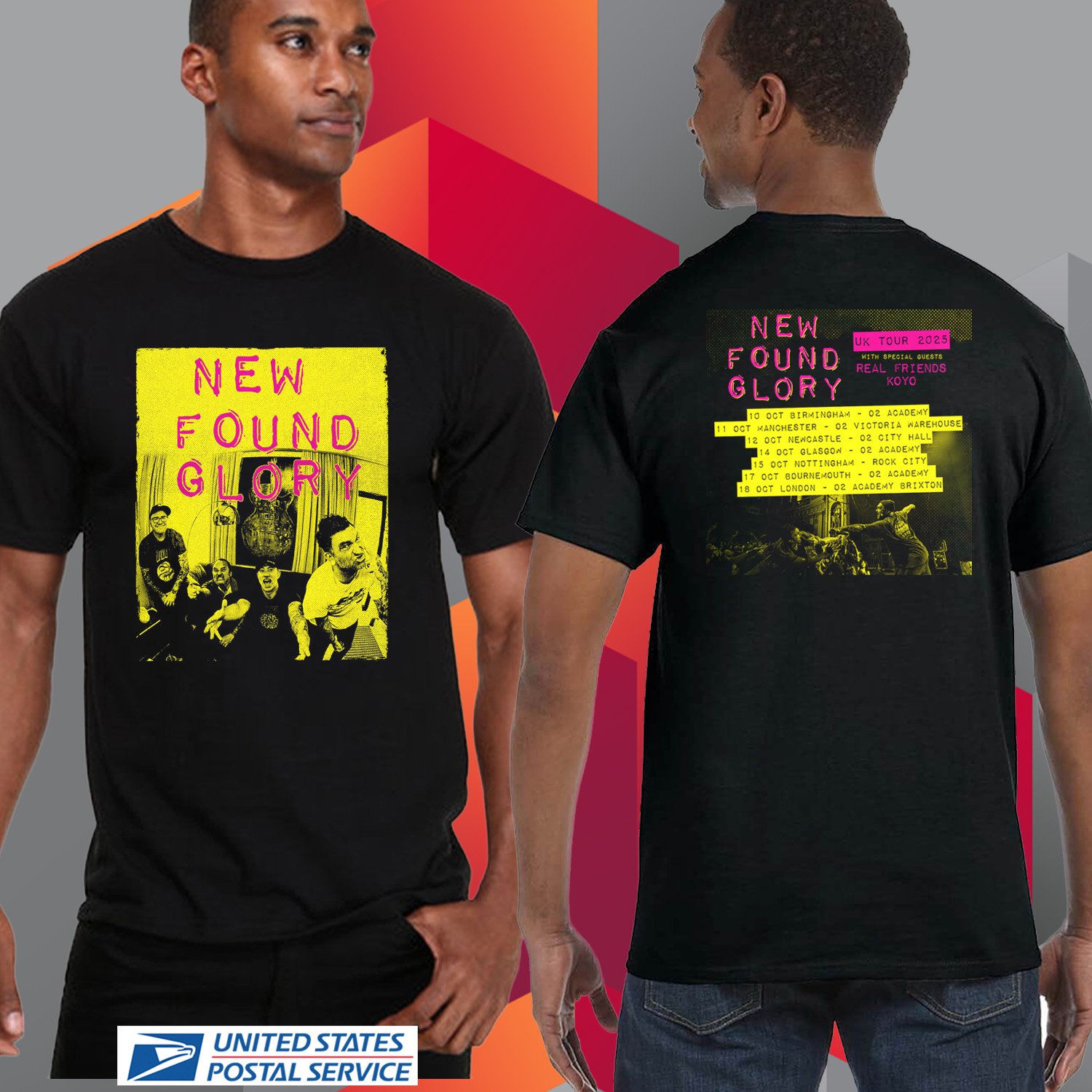 NEW FOUND GLORY UK FALL TOUR 2025. NEW FOUND GLORY. UNISEX BLACK TEE CS81