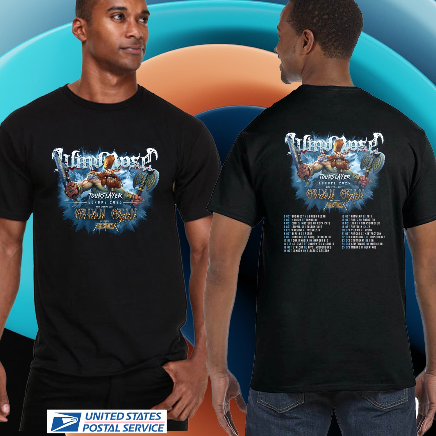 WINDROSE TOURSLAYER EUROPE LIVE 2025. WINDROSE. UNISEX BLACK TEE CS81