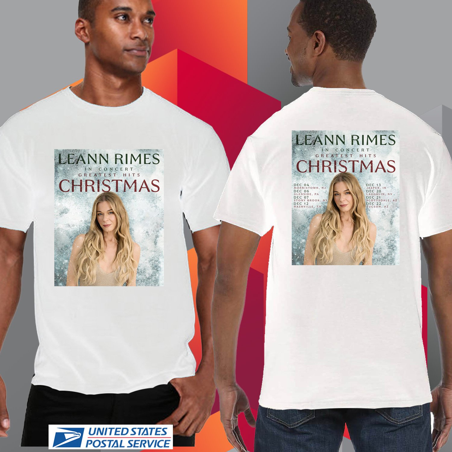 LEE ANN RIMES GREATEST HITS CHRISTMAS TOUR 2025. LEE ANN RIMES, UNISEX WHITE TEE CS81