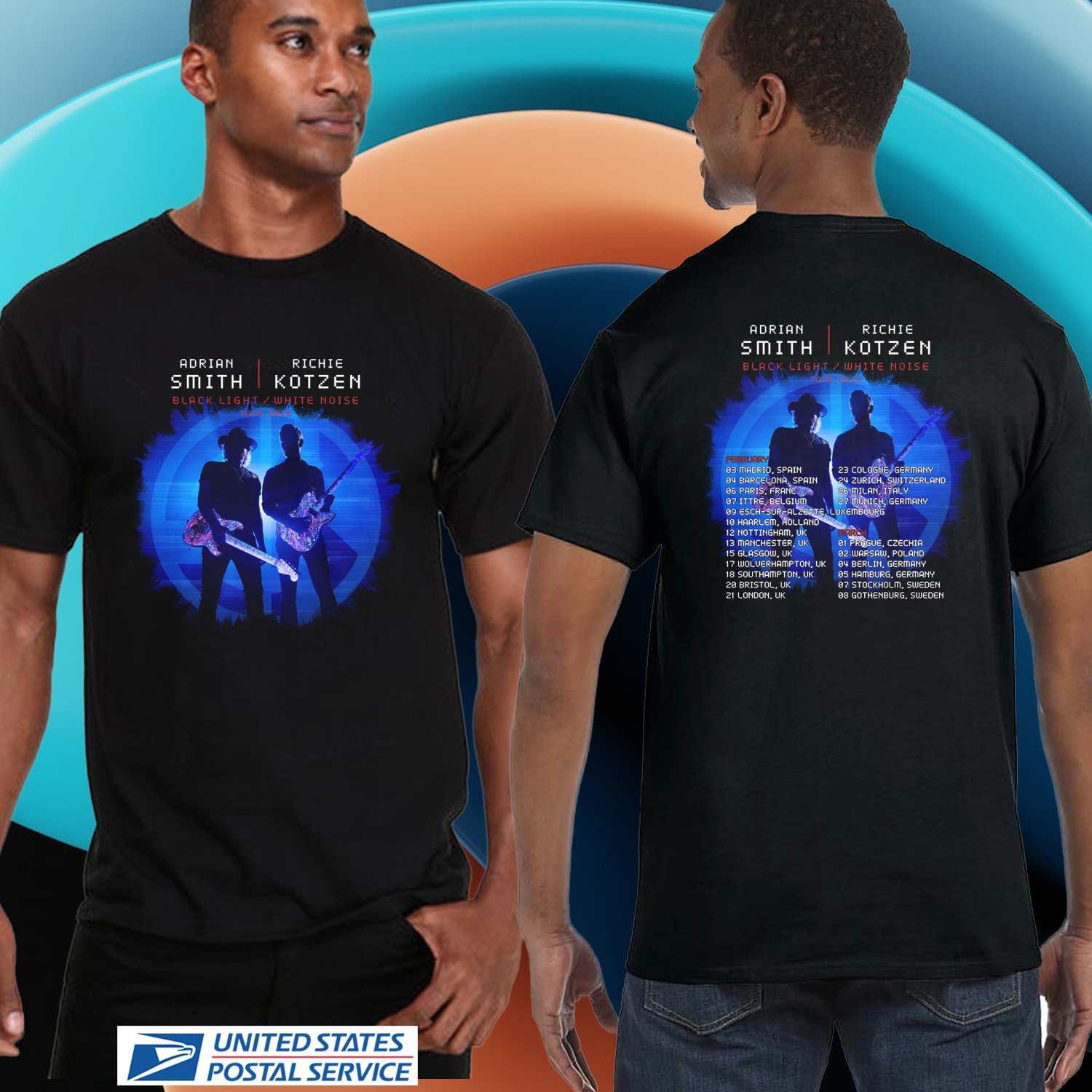 SMITH & KOTZEN BACKLIGHT WHITE NOISE WORLD TOUR 2026. SMITH. KOTZEN. TWO SIDE TEE. UNISEX TEE CS81