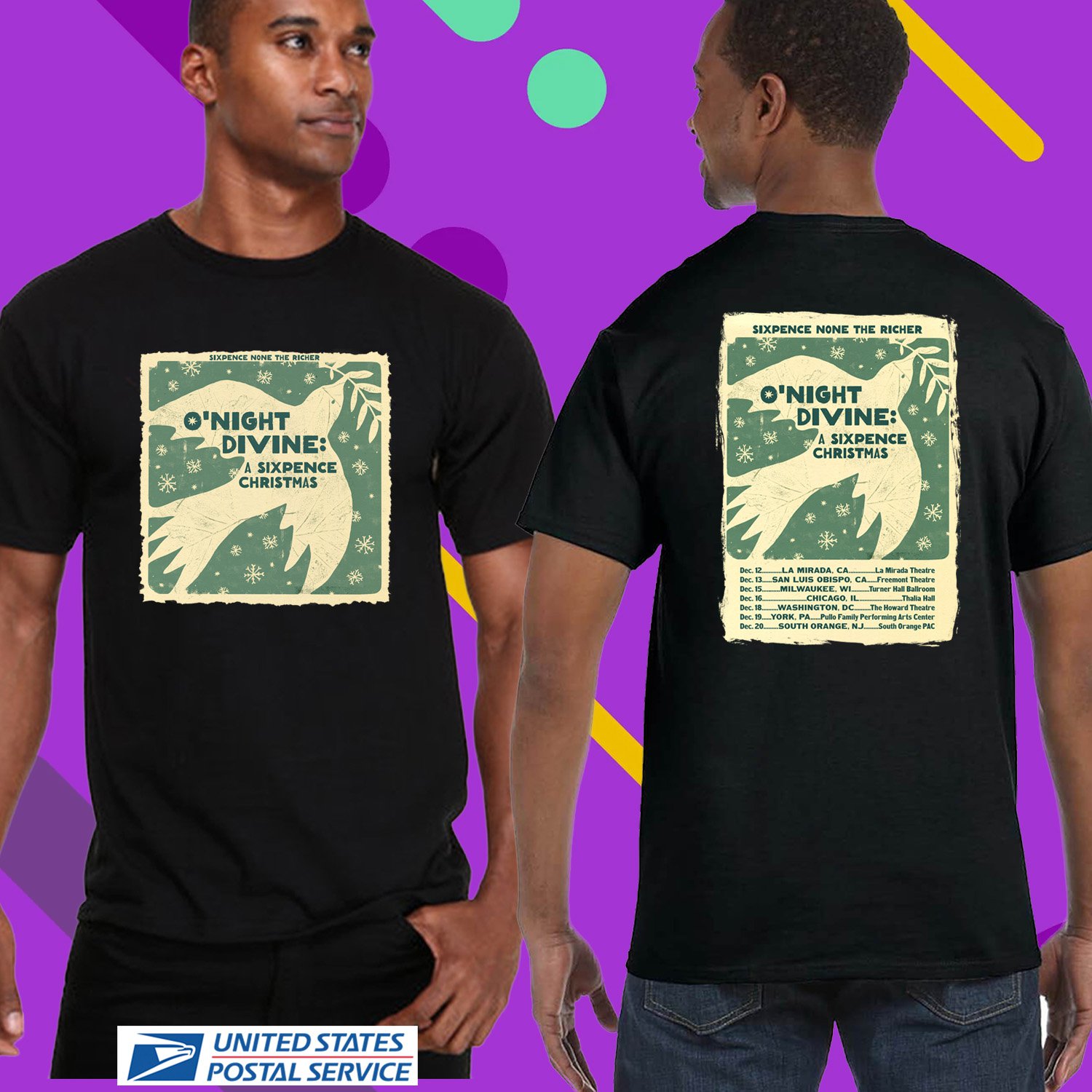 SIXPENCE NONE THE RICHER CHRISTMAS TOUR 2025. SIXPENCE NONE THE RICHER. UNISEX TWO SIDE TEE CS81