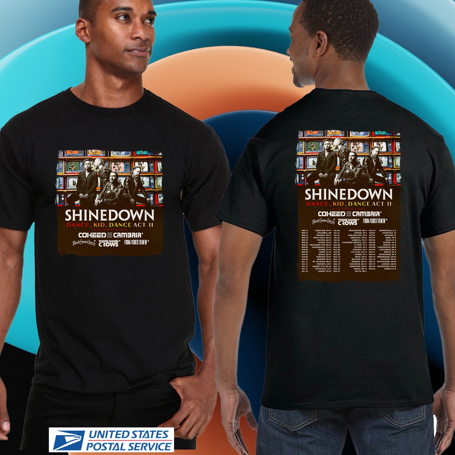 SHINEDOWN DANCE KID DANCE ACT 2 WORLD TOUR 2026. SHINEDOWN. TWO SIDE TEE. UNISEX TEE CS81