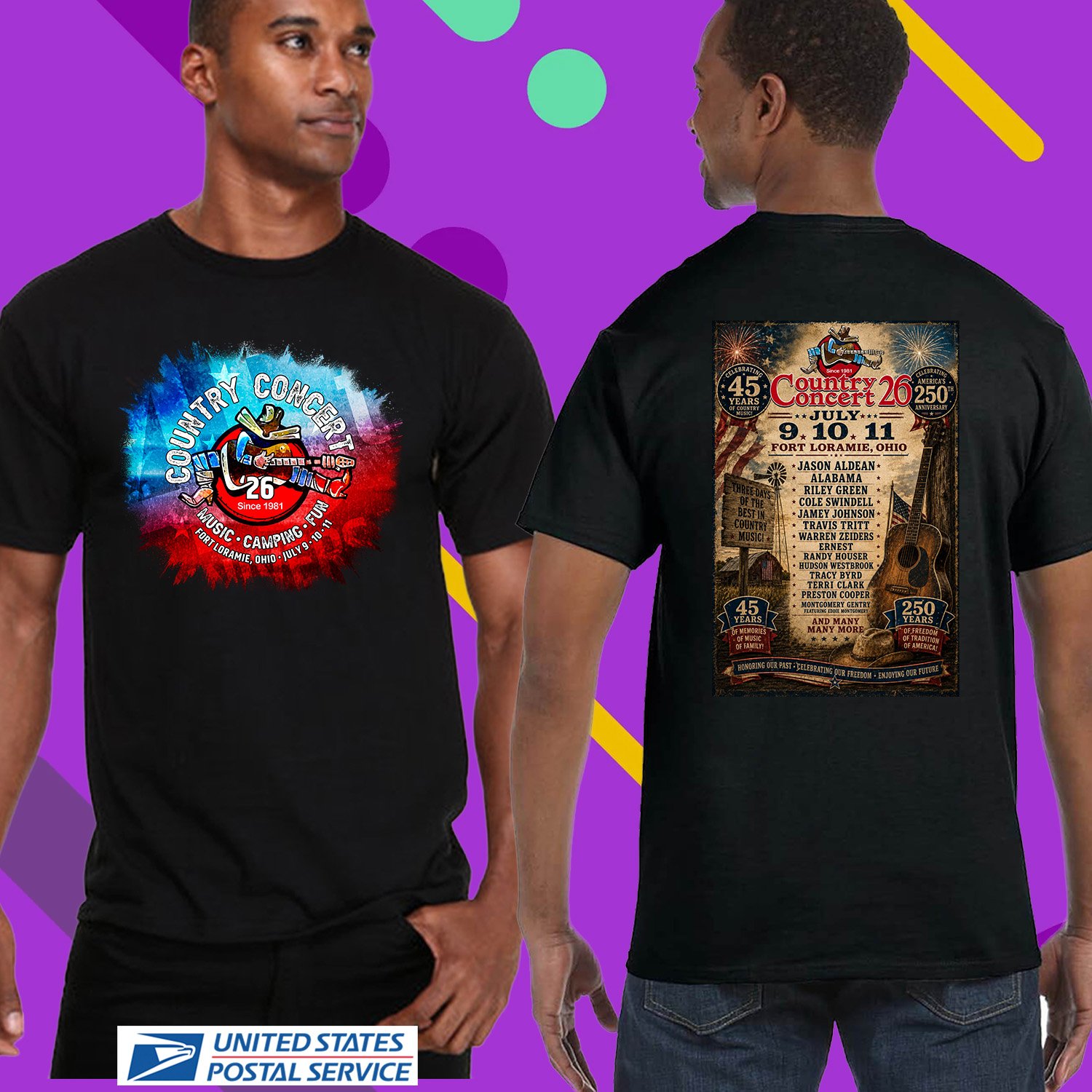 COUNTRY CONCERT OHIO CAMPING FUN FESTIVAL 2026. COUNTRY CONCERT FESTIVAL. UNISEX TEE CS81