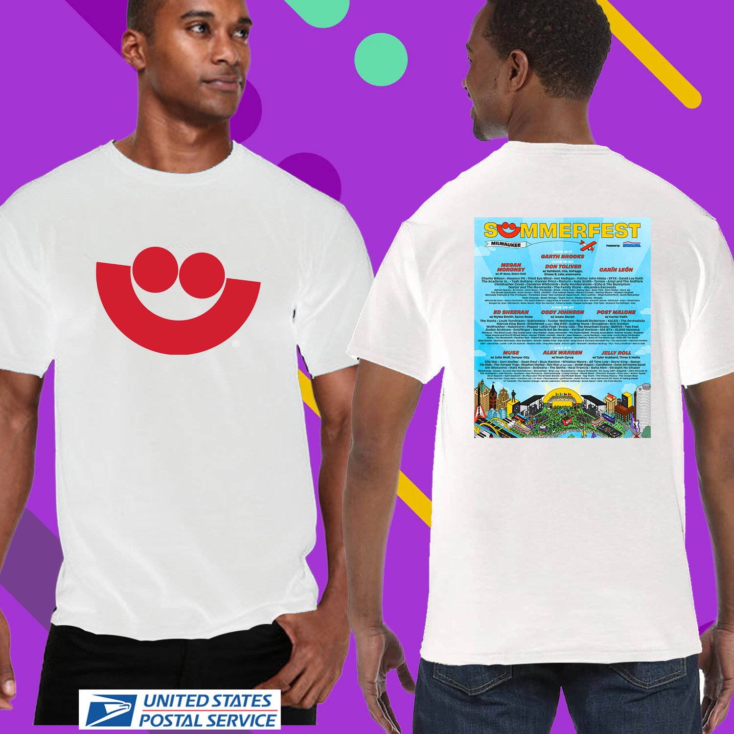 SUMMERFEST MILWAUKEE 16 JUN 2026. SUMMERFEST MILWAUKEE. UNISEX WHITE TEE CS81