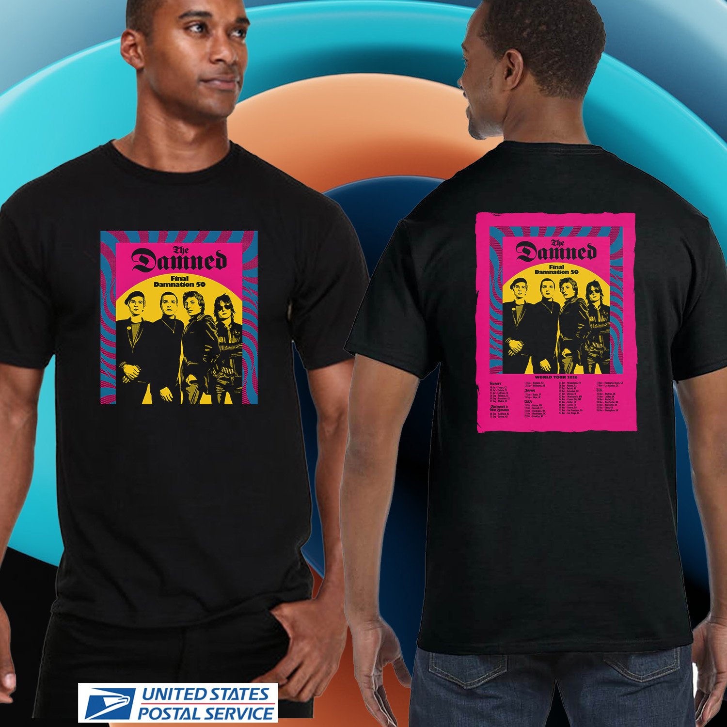 THE DAMNED FINAL DAMNATION 50TH WORLD TOUR 2026. THE DAMNED. UNISEX TEE CS81