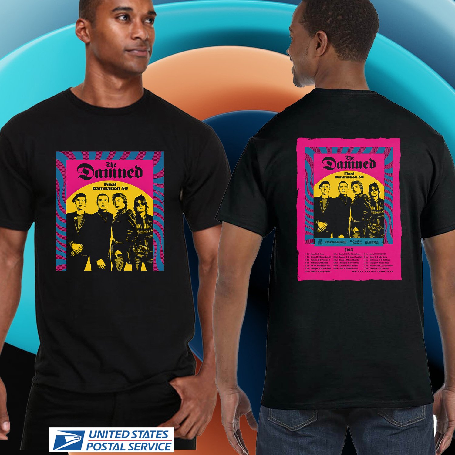 THE DAMNED FINAL DAMNATION 50TH WORLD USA TOUR 2026. THE DAMNED. UNISEX TEE CS81