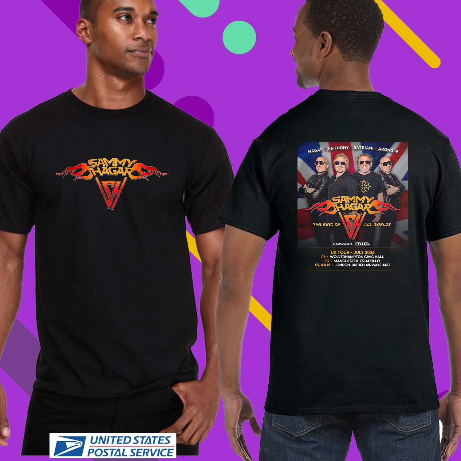 SAMMY HAGAR THE BEST OFF ALL WORLDS UNITED KINGDOM TOUR 2026. SAMMY HAGAR. UNISEX TEE CS82