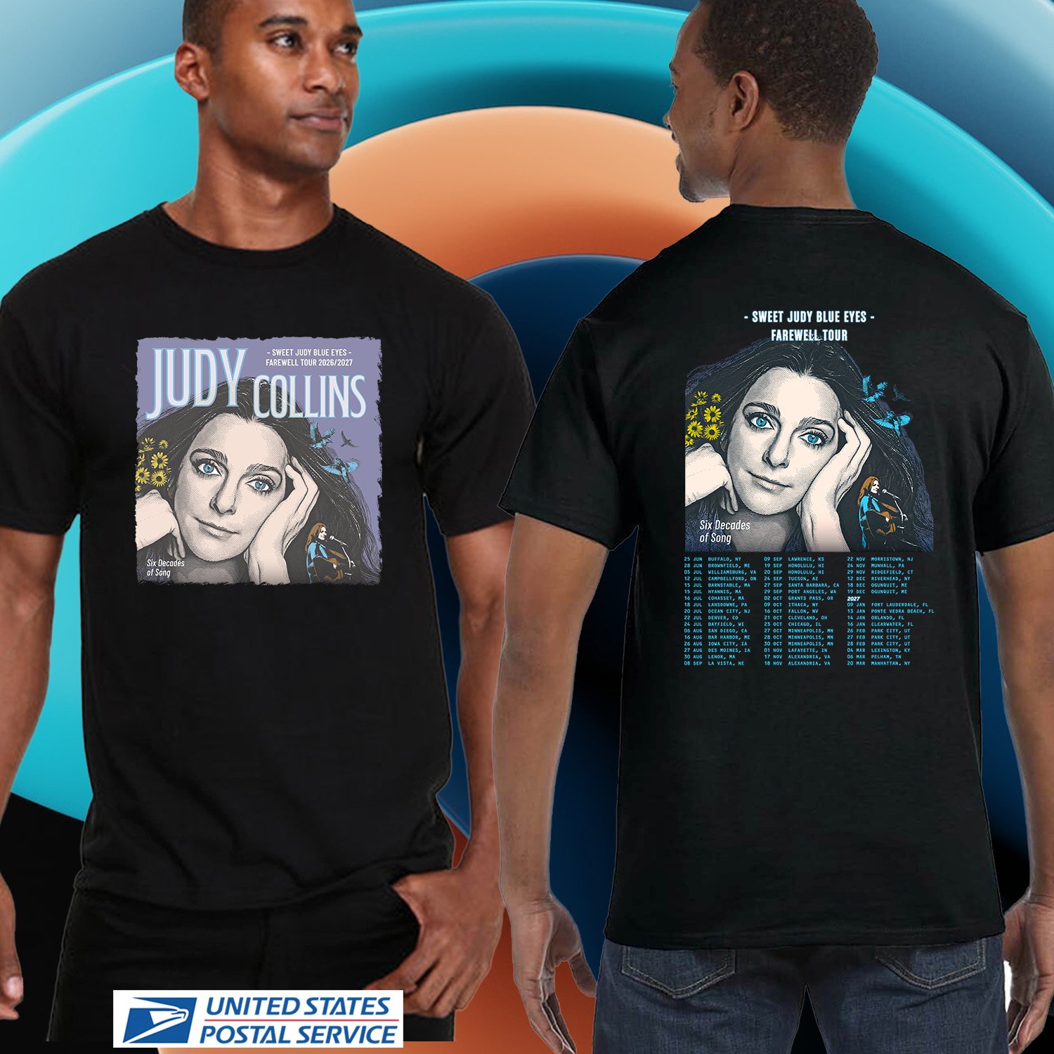 JUDY COLLINS SWEET JUDY BLUE EYES FAREWELL TOUR 2026. JUDY COLLINS. UNISEX TEE CS81