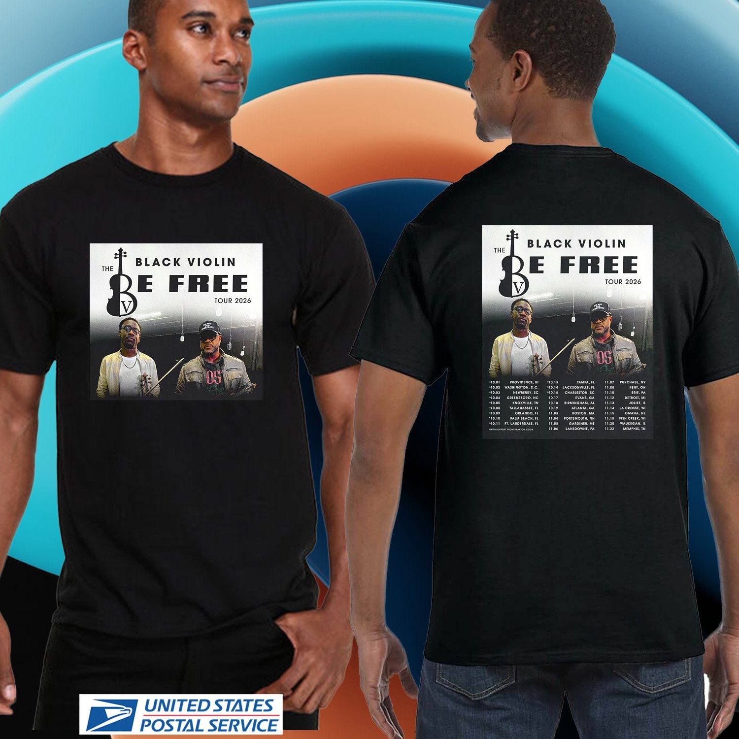 BLACK VIOLIN THE BE FREE USA TOUR 2026. BLACK VIOLIN. UNISEX TEE CS81