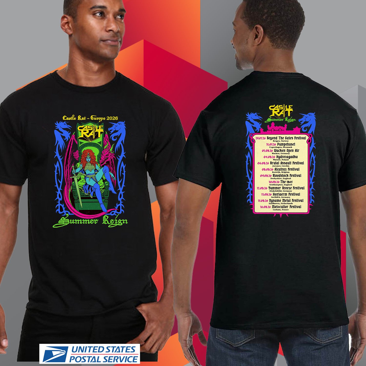 CASTLE RAT SUMMER REIGN EUROPE TOUR 2026. CASTLE RAT. UNISEX TEE CS81