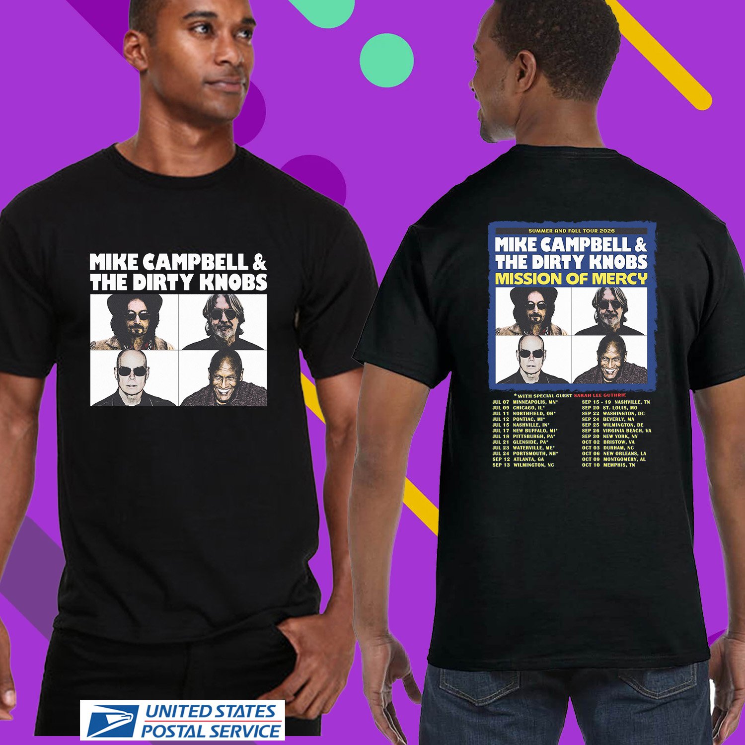 MIKE CAMPBELL & THE DIRTY KNOBS SUMMER AND FALL TOUR 2026. MIKE CAMPBELL. UNISEX TEE CS81