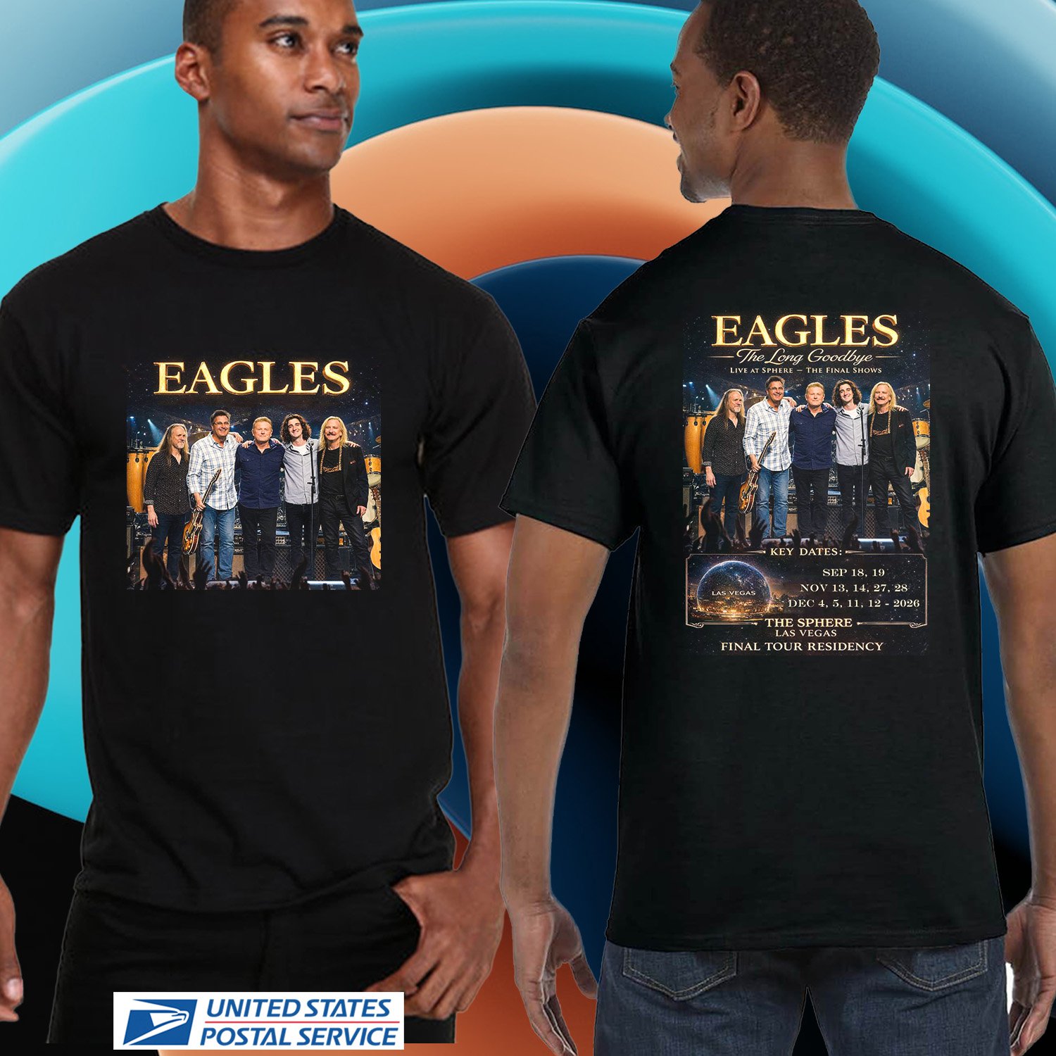 EAGLE SPHERE LAS VEGAS THE LONG GOODBYE TOUR 2026. EAGLE. UNISEX TEE CS81