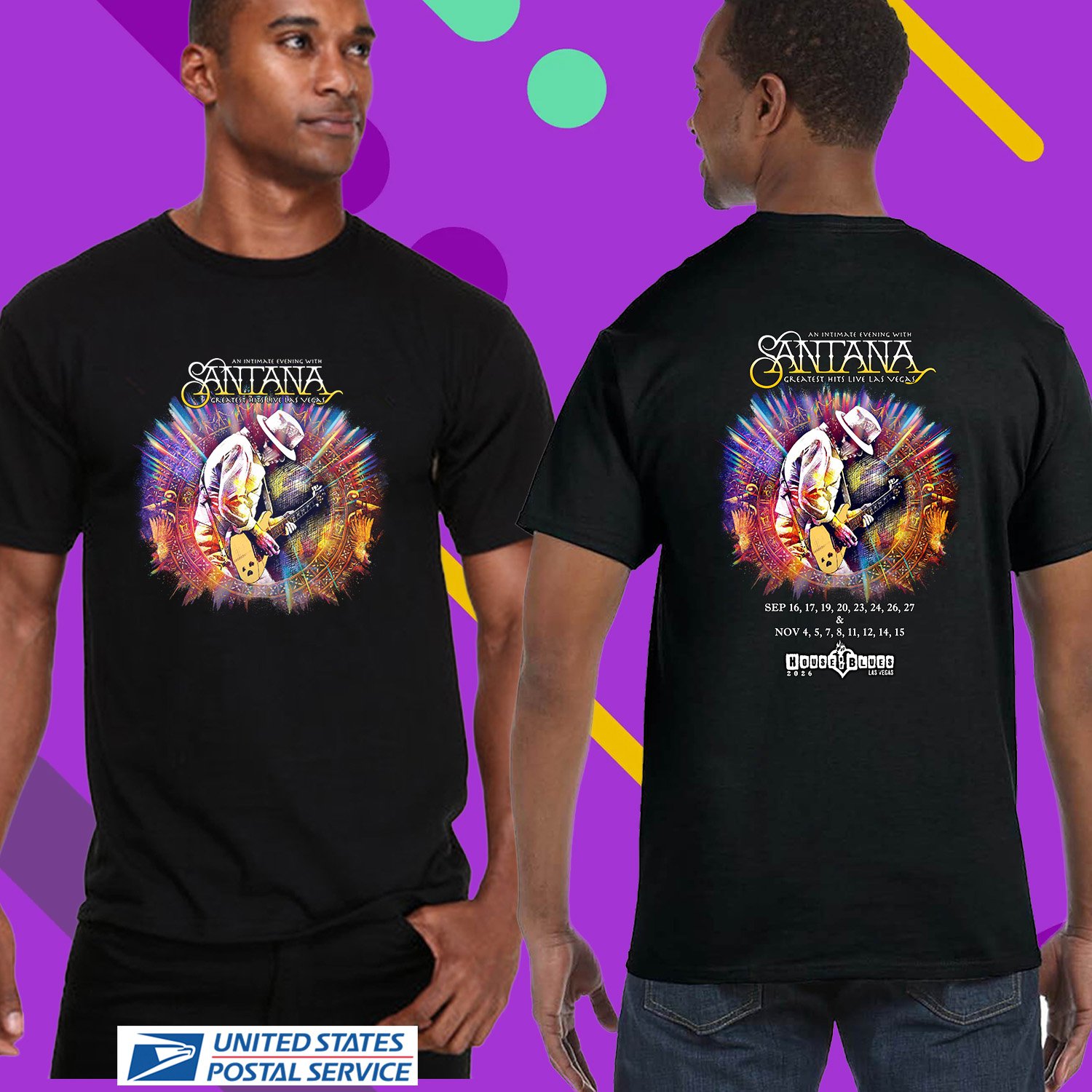 SANTANA GREATEST HITS LIVE LAS VEGAS FALL TOUR 2026. SANTANA. UNISEX TEE CS81