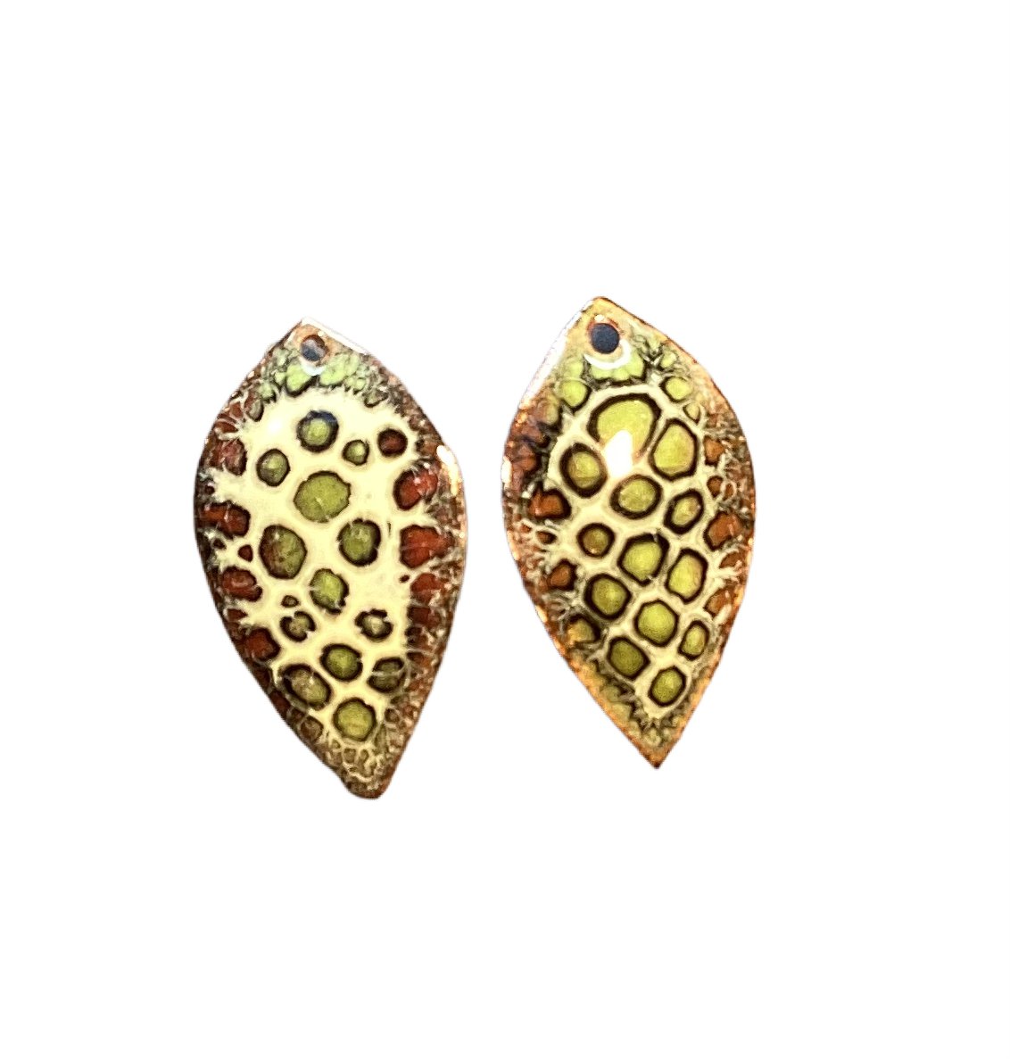 Enamel Leaf Components - Brown/Green