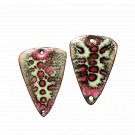 Enamel Triangle Pair - Maroon & Light Green C8
