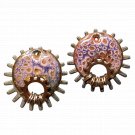 Enamel Wired Hoops Pair - Purple C11