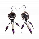 Purple Moon Earrings - Handmade Artisan Earrings