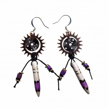 Purple Moon Earrings - Handmade Artisan Earrings