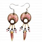 Petra in Pink Earrings - Artisan Made Copper Enamel Earrings