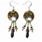 Petra in Green Earrings - Artisan Made Copper Enamel Earrings