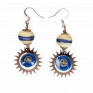 Orbits of Heaven Earrings - Artisan Copper Enamel & Lampwork Dangle Earrings