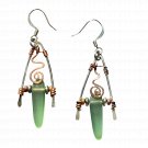 Beginning of Days Earrings - Artisan Made Glass & Copper Spiral Dangle Earrings