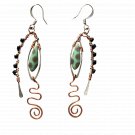 Seraphim Song Earrings - Artisan Made Glass & Copper Spiral Dangle Earrings