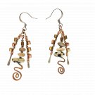 Copper Canyon Earrings – Handmade Stone & Copper Spiral Dangle Earrings