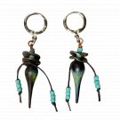 Desert Tears - Handmade Black Lampwok & Glass Dangle Earrings