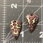 Enamel Triangle Pair - Pink & Cream